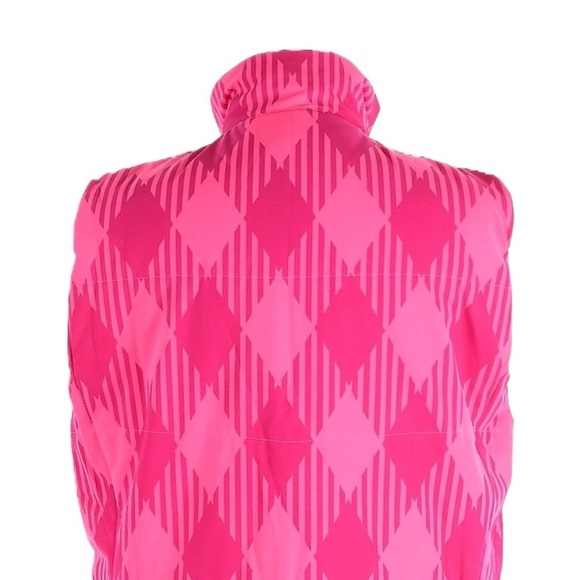 Nike Golf Thermal Vest XL NWT Pink Plaid Argyle Mock Neck Barbie Sport Athletic - Picture 4 of 12